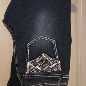 Love Indigo Women's Boot Cut Jeans - Dark Blue